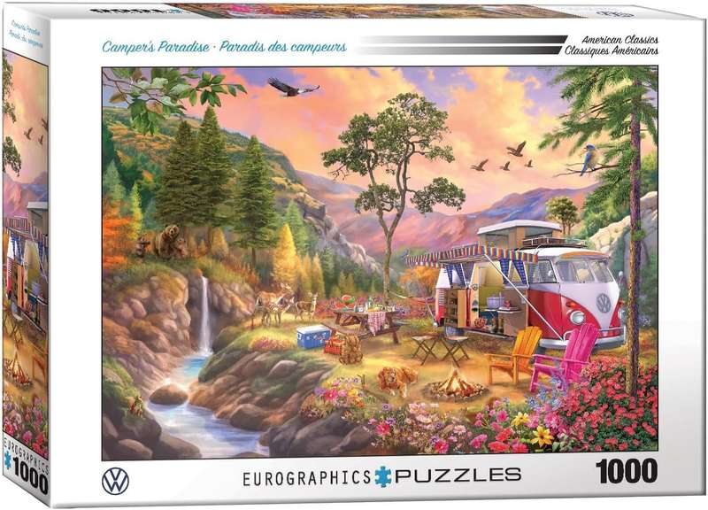 VW Bus Camper Paradise 1000 Piece Puzzle Box