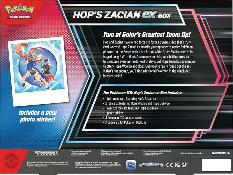 Pokémon TCG: Hops Zacian ex Box