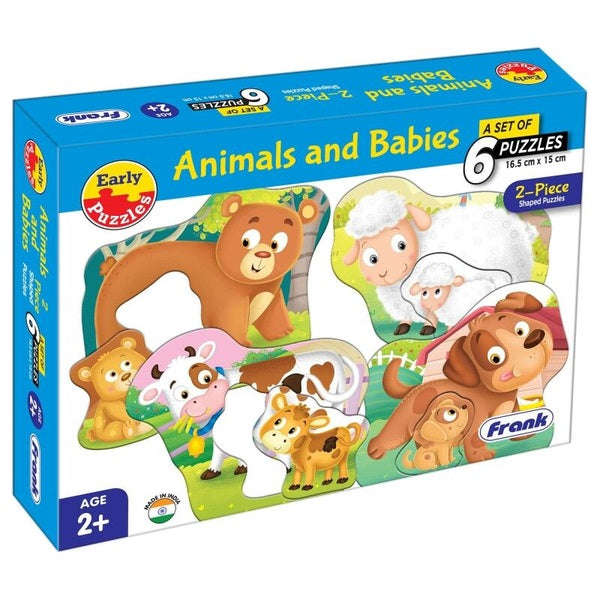 Animals And Babies 2 Piece Shaped Puzzles