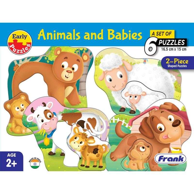 Animals And Babies 2 Piece Shaped Puzzles