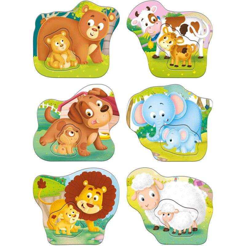 Animals And Babies 2 Piece Shaped Puzzles