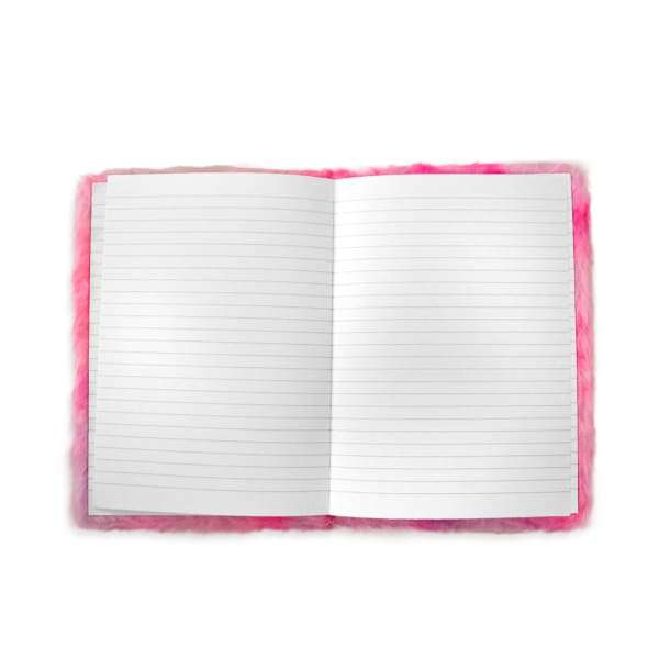 Fluffy Unicorn Gold Horn Notebook