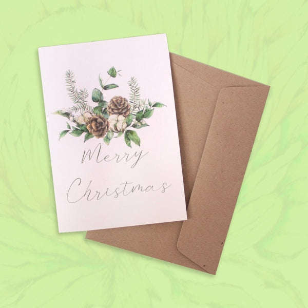 Merry Christmas Acorn Wreath Cards