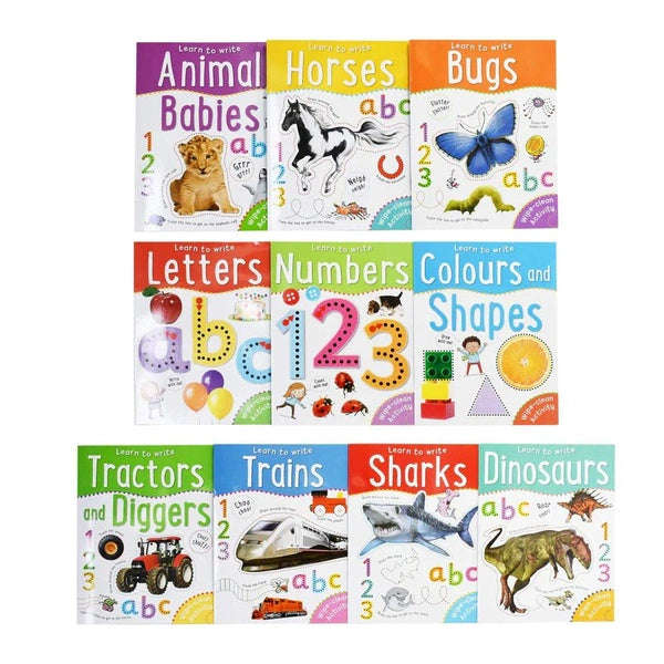 Miles Kelly Learn To Write Wipe Clean Activity 10 Book Set