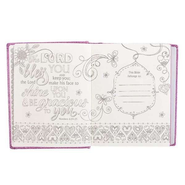 My Creative Bible For Girl Purple Glitter Box Set