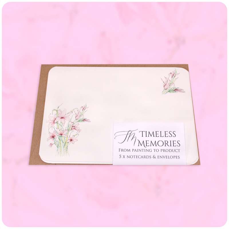Cape Gladiolus Note Cards & Envelopes Pack