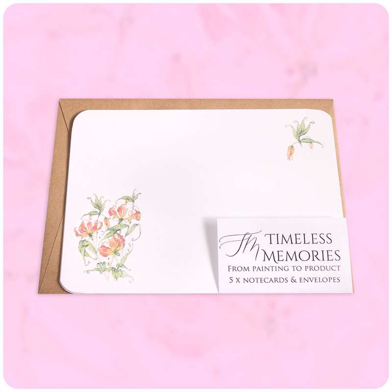 Flame Lily Note Cards & Envelopes Pack