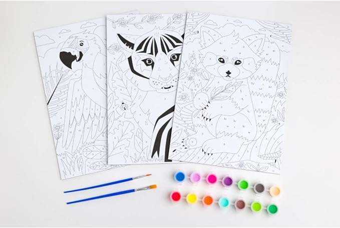 Paint by Numbers Triple Set Wild Animals Box Set