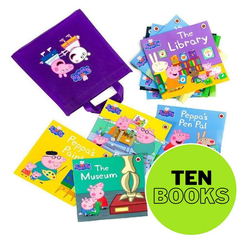 Peppa Pig 10 Book Collection - Purple Bag