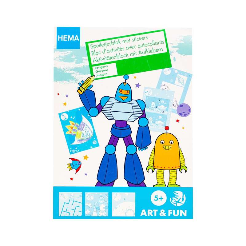 Spelletjesboek Met Stickers Blauwe Robot