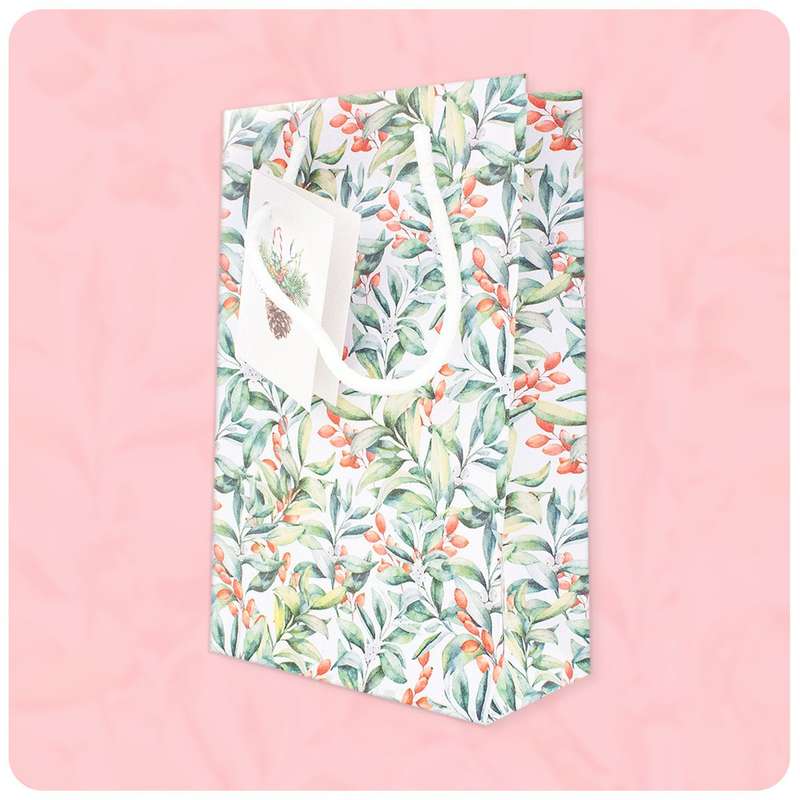 Xmas Leaves Gift Bag - Medium