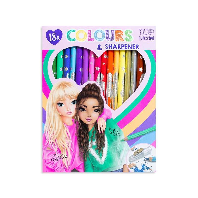 18 Colouring Pencils With Sharpener