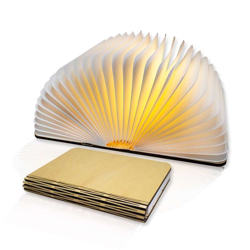 Authentic Wooden Book Lamp - Maple White