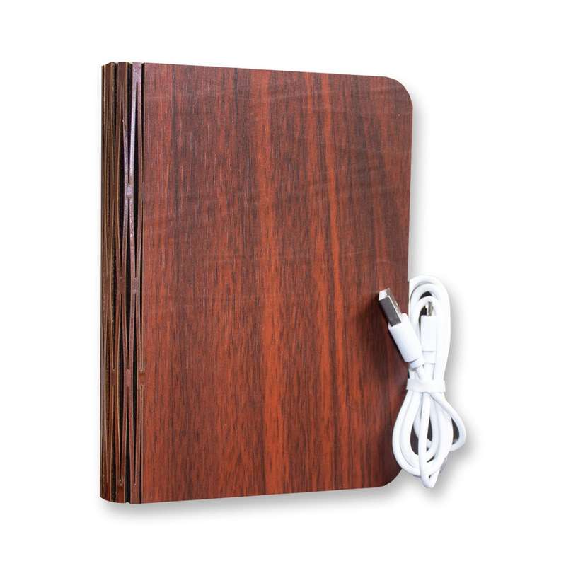 Authentic Wooden Book Lamp - Vermilion