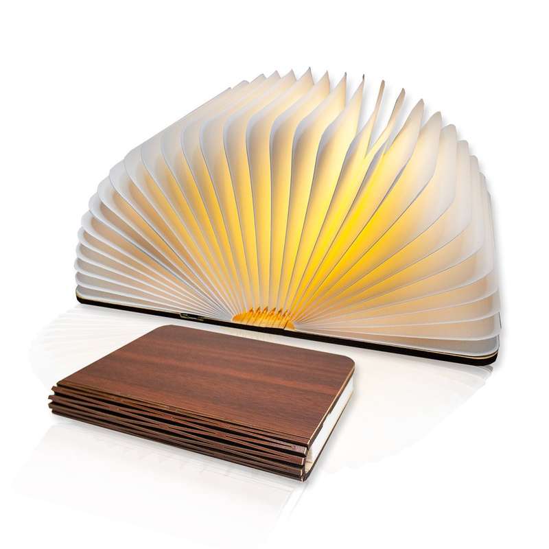 Authentic Wooden Book Lamp - Vermilion