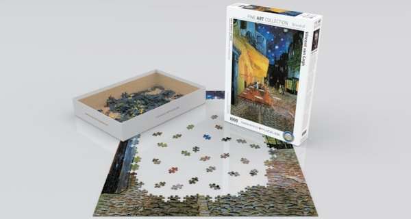 Café Terrace at Night 1000 Piece Puzzle Box Set