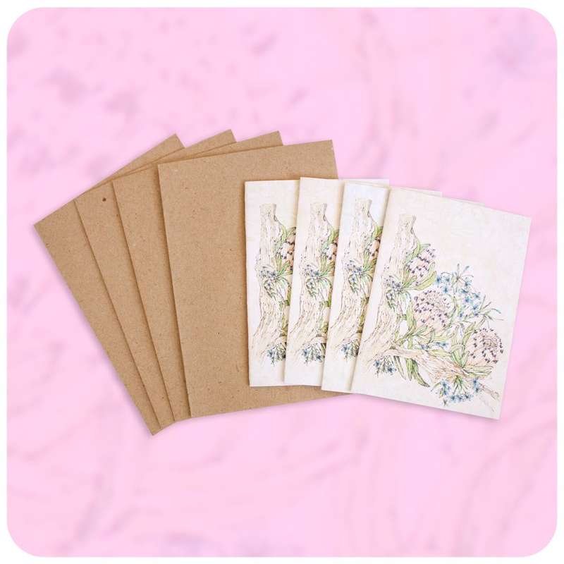 Protea In Fynbos Card & Envelope Pack