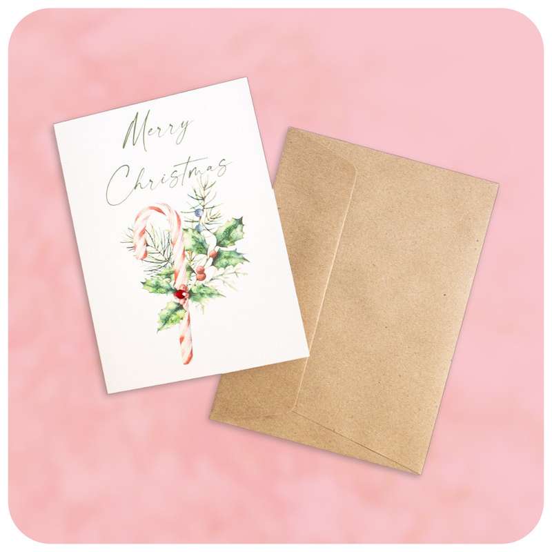 Red Candy Cane Christmas Cards