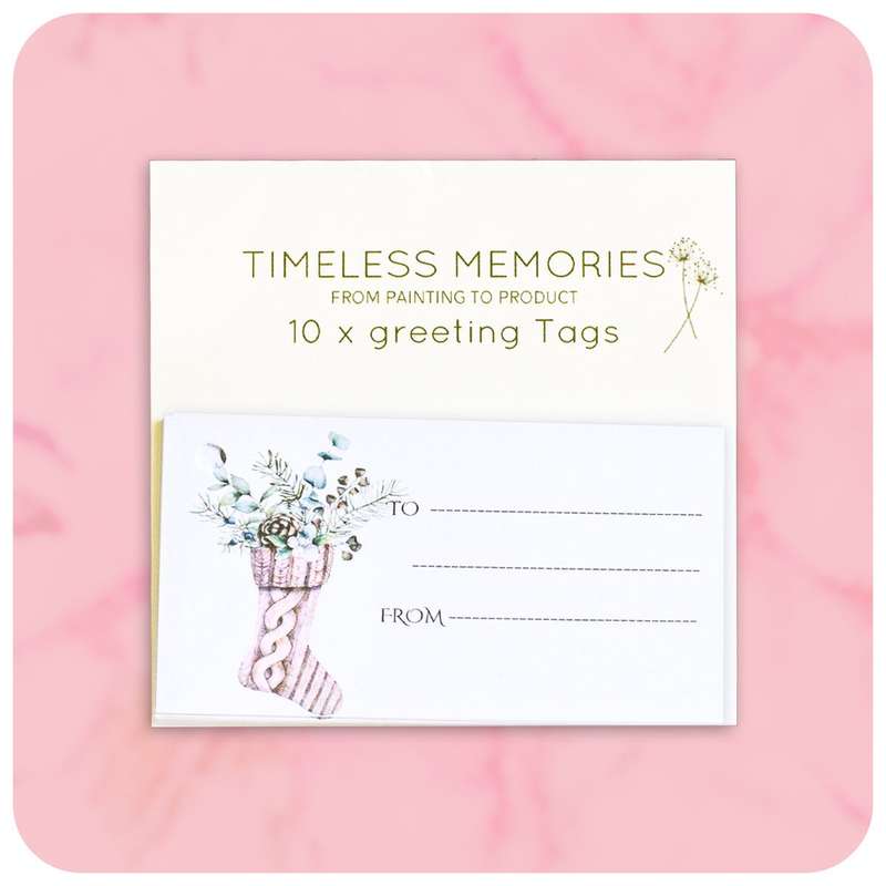 Christmas Stocking 10 Greeting Tag Pack