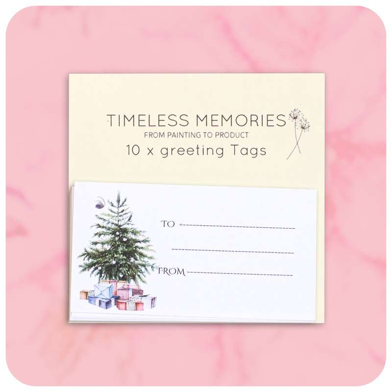 Under Tree Christmas Greeting Tag Pack