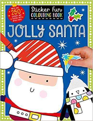 Jolly Santa - Sticker Scenes Colouring Book