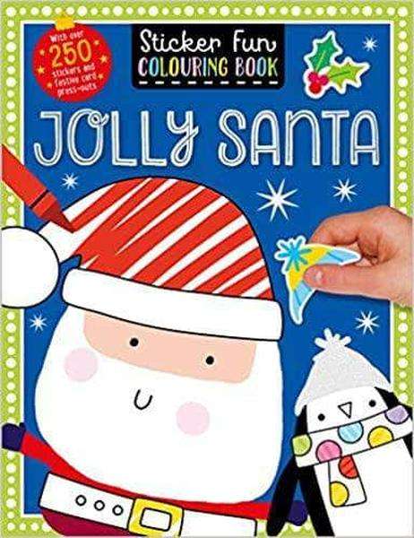 Jolly Santa - Sticker Scenes Colouring Book