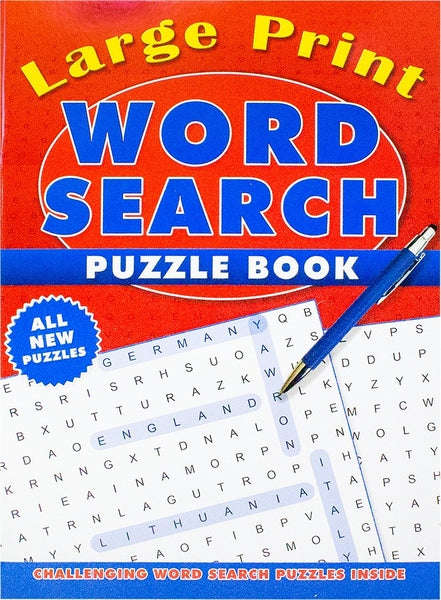 Large Print Red Word Search Puzzle Book