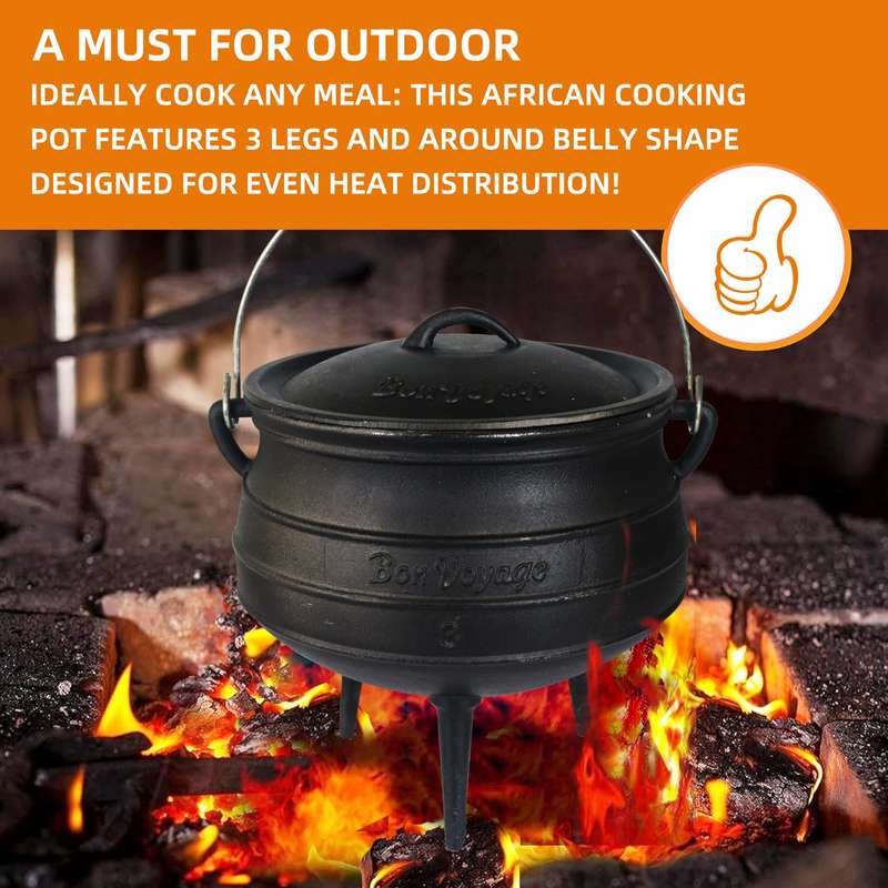 Bon Voyage 3-Leg Cast Iron Potjie Pot