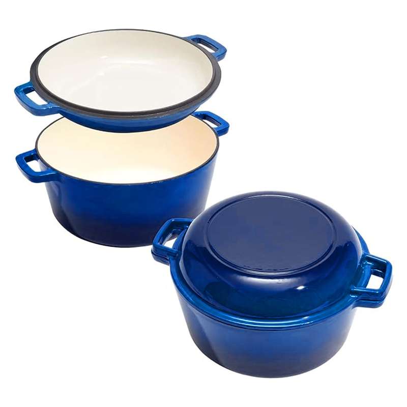 La Cocina Cast Iron 2 in 1 Casserole with Frypan Lid 26cm (one pot only)