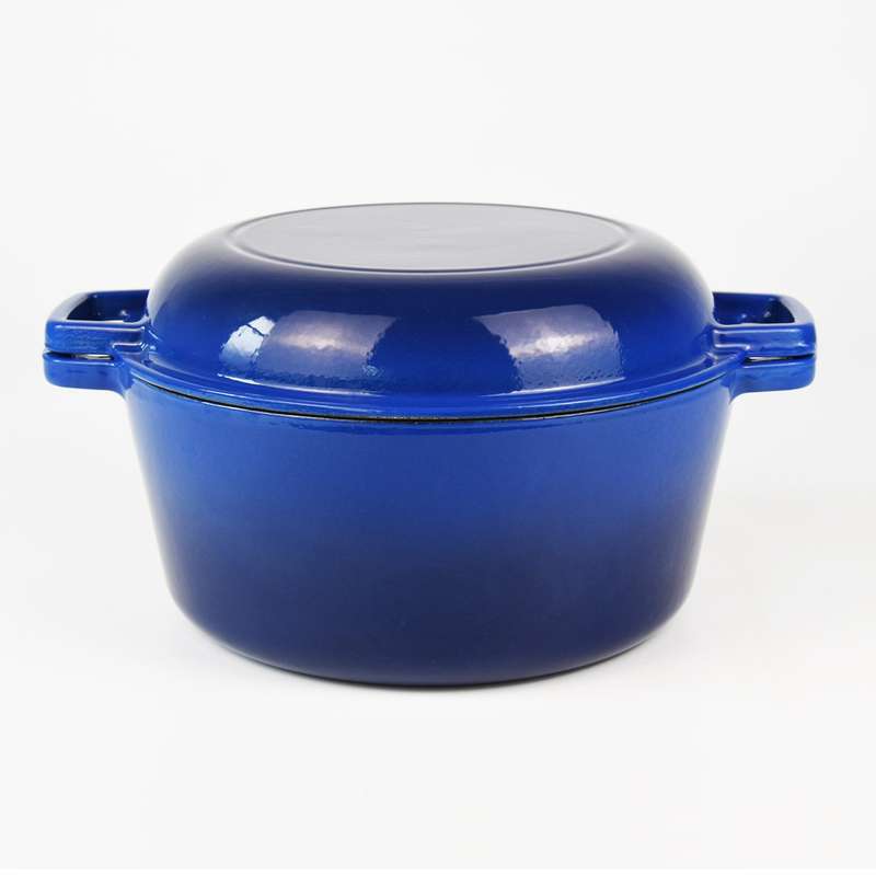 La Cocina Cast Iron 2 in 1 Casserole with Frypan Lid 26cm (one pot only)
