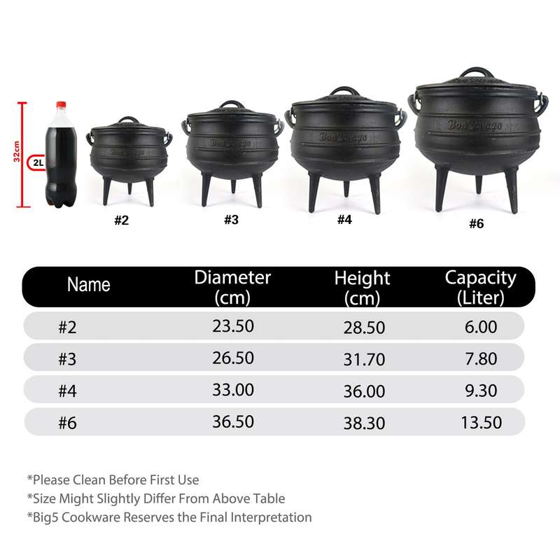 Bon Voyage 3-Leg Cast Iron Potjie Pot