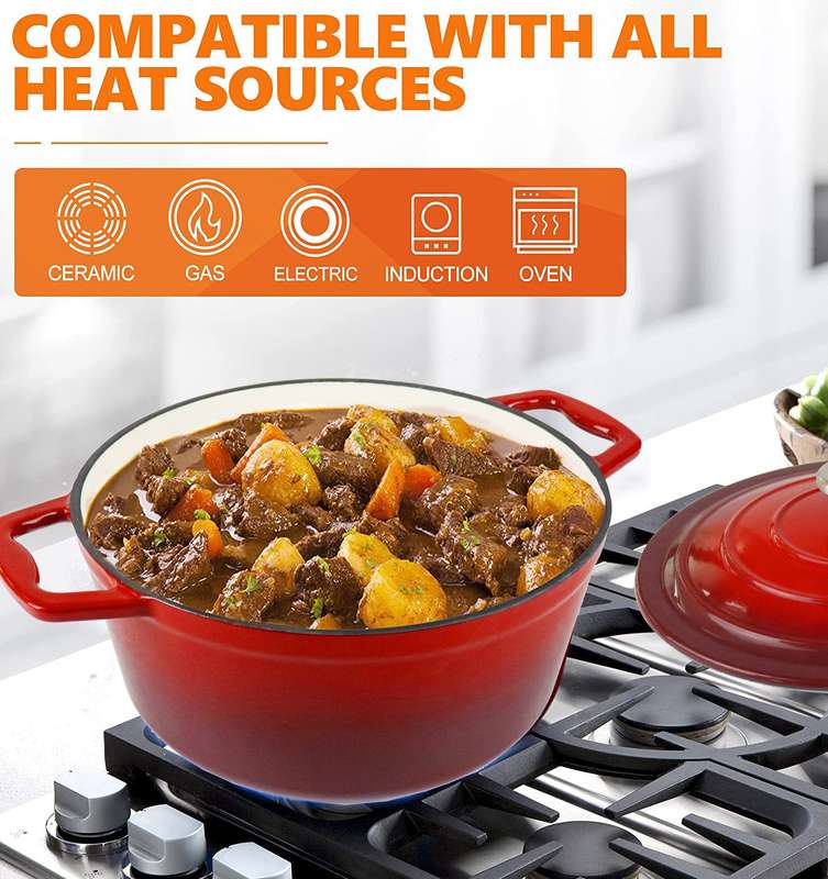 La Cocina Cast Iron Round Casserole 25cm 4.7L (one pot only)
