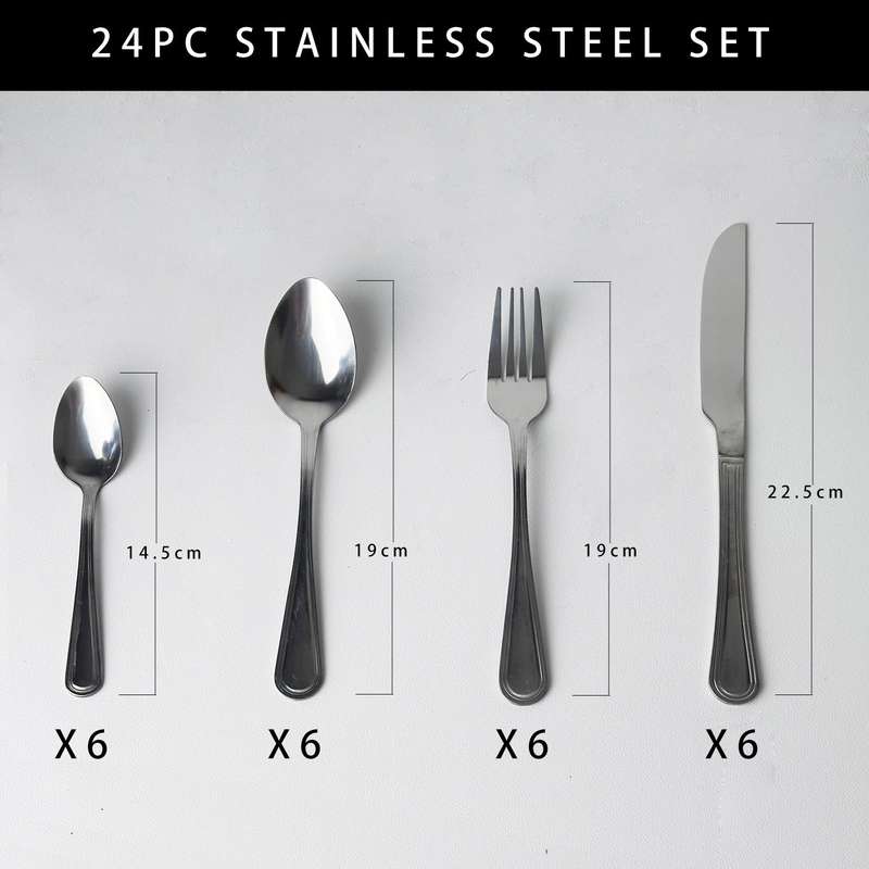 24 Piece Stainless Steel Exquisite Cutlery Set Mirror Polished