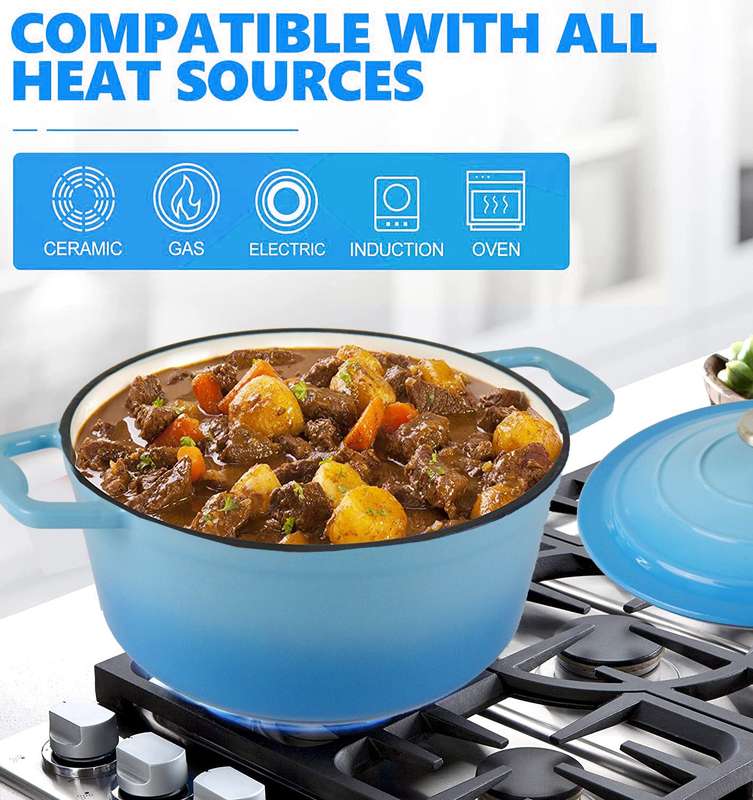 La Cocina Cast Iron Round Casserole 25cm 4.7L (one pot only)