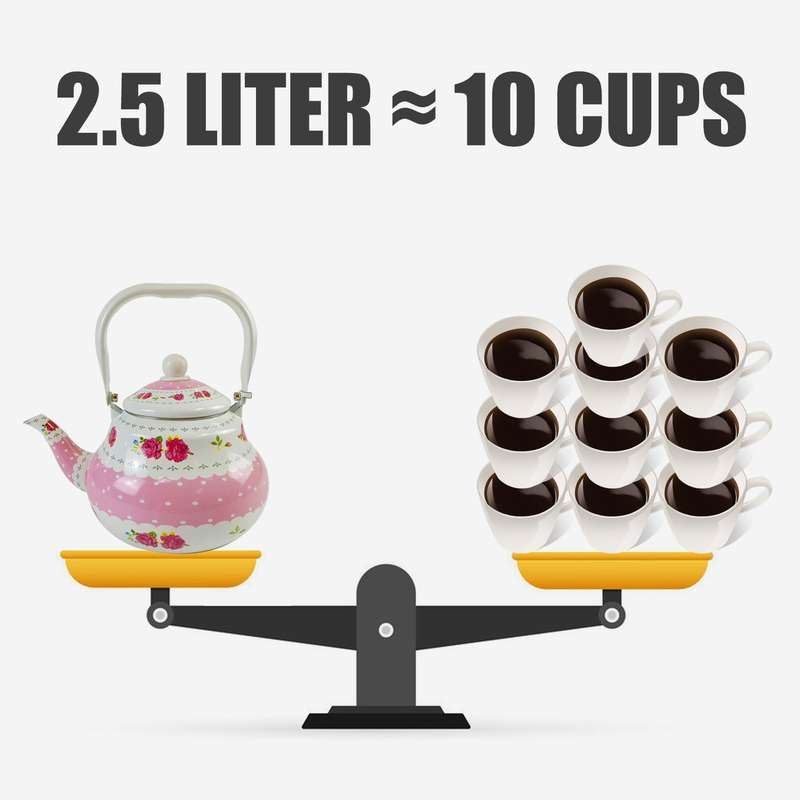 Agate Enamel Teapot 2.5LT Lace Ribbon Design