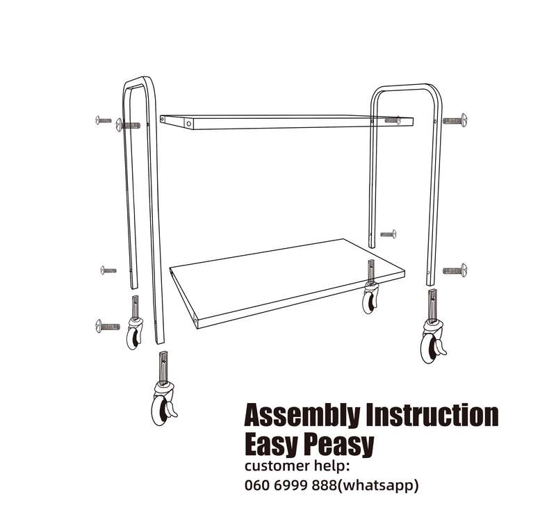 Stainless Steel 2 Tier Trolley, Utility Cart