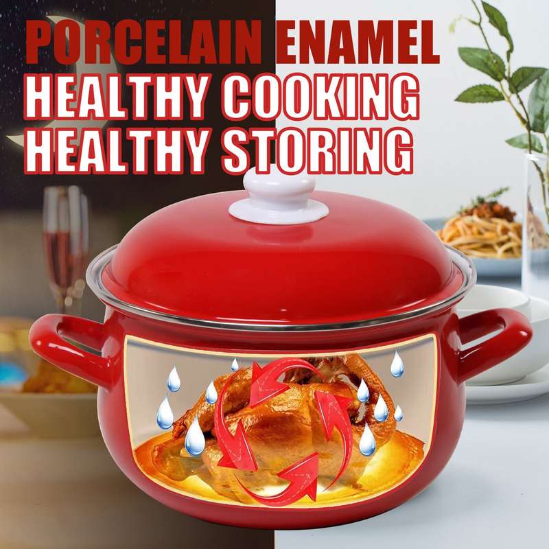 Agate Enamel Red Stockpot Stew Pot Casserole