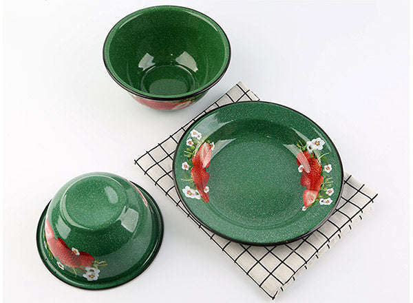 Agate Enamel Color Decor Dinner Plate Soup Plate