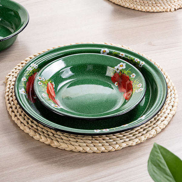 Agate Enamel Color Decor Dinner Plate Soup Plate