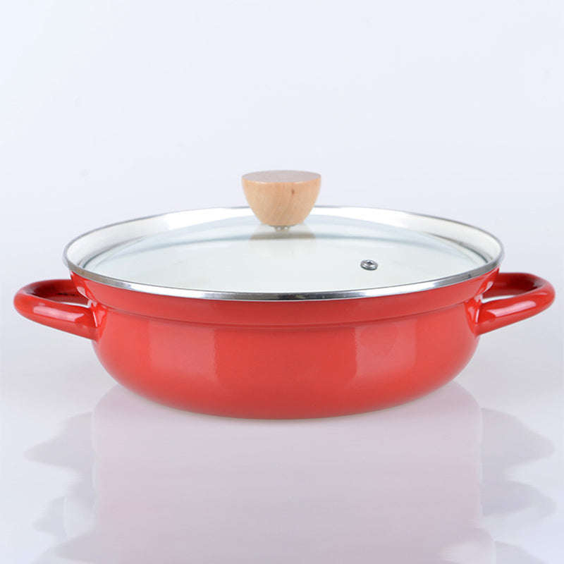 Agate Enamel Shallow Casserole 27cm with boil over guard design