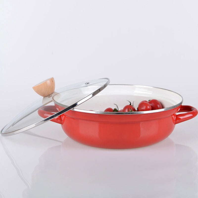 Agate Enamel Shallow Casserole 27cm with boil over guard design