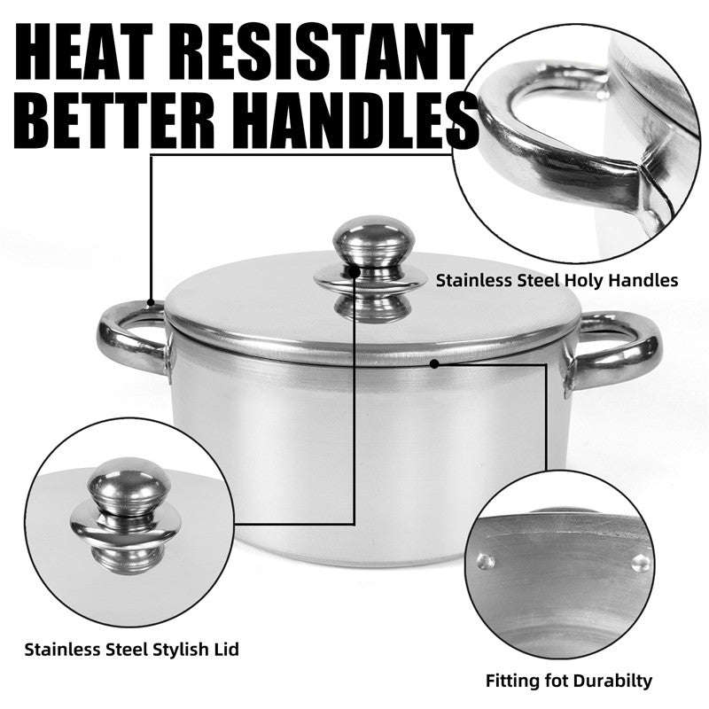 Combo of Bon Voyage Queen 10 Piece Pots Set & 5-Tier Stainless Steel Giant Pot Stand