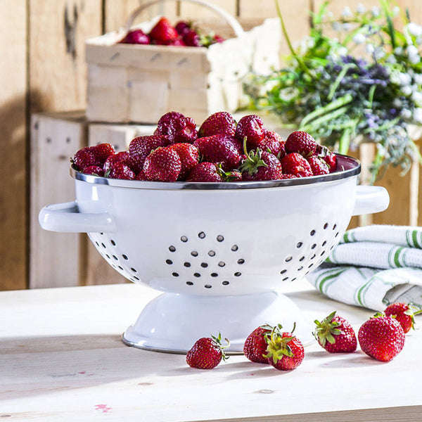 Agate Enamel Colander Kitchen Strainer Basket Drain Basket Fruit Bowl
