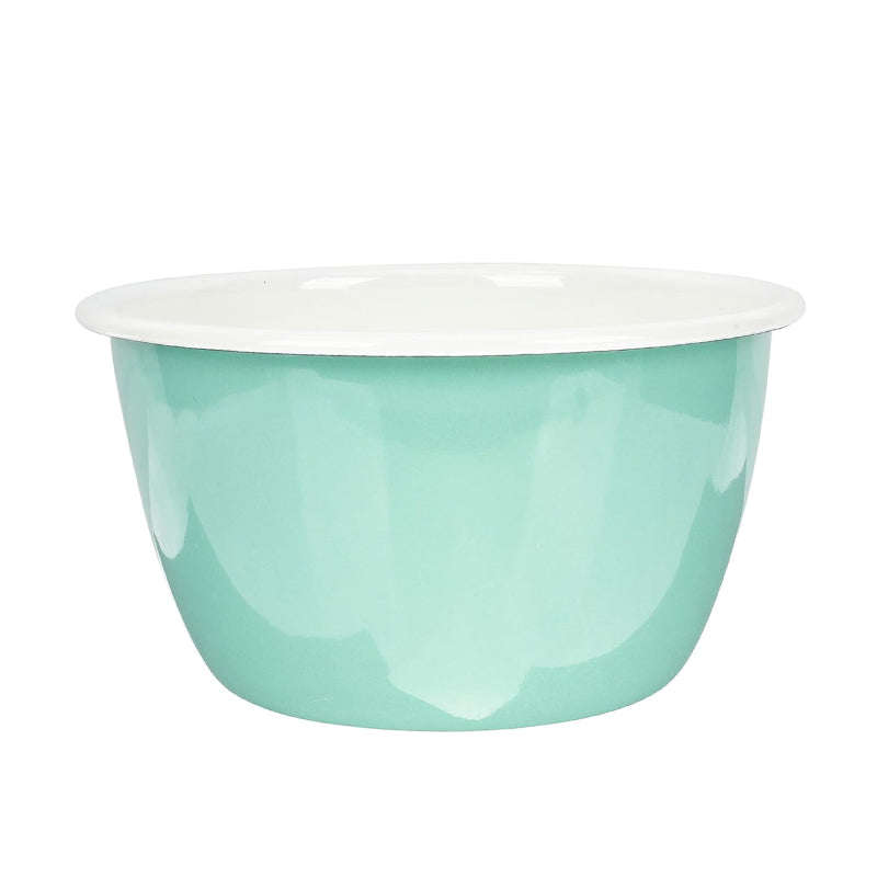 Agate Enamel Flat Bottom Serving Bowl Salad Bowl Deep Bowl 16cm