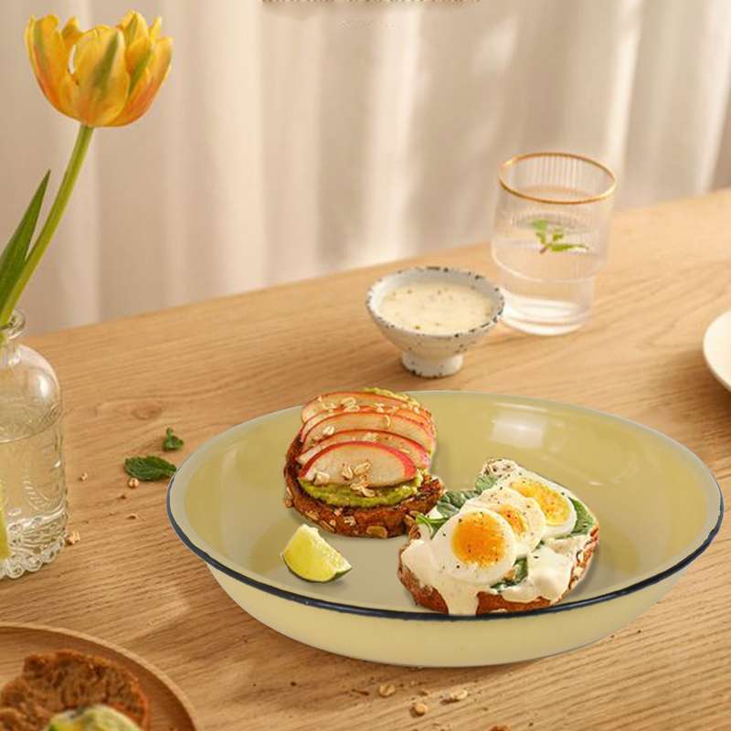 New World Enamel Rice Plate