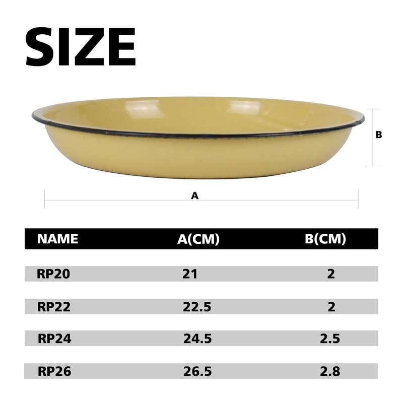 New World Enamel Rice Plate