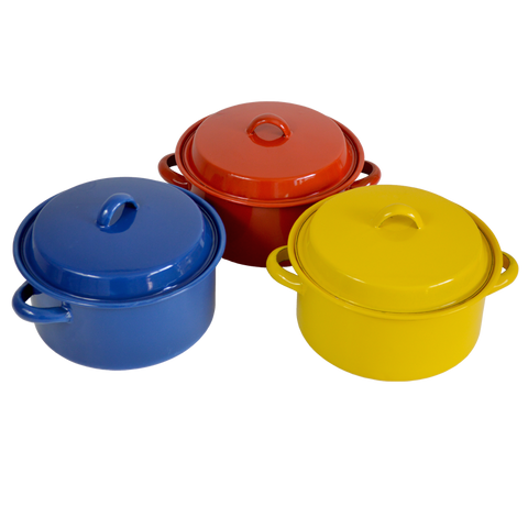 Image result for Sold in W/Worth Color Enamel Pot 18cm Blue/Red/Yellow - 18cm / Blue