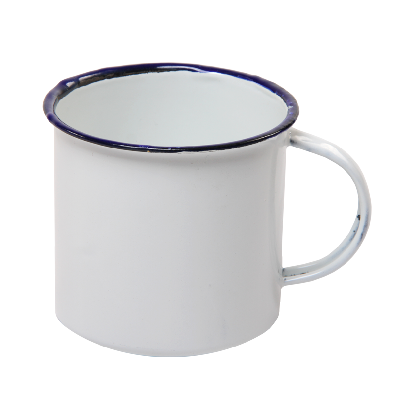 New World Enamel Mug Plain/Decorative - 8cm / White