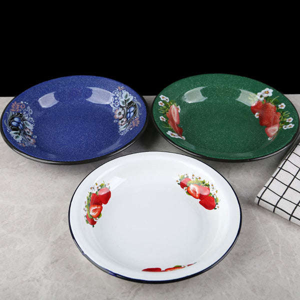 Agate Enamel Color Decor Dinner Plate Soup Plate