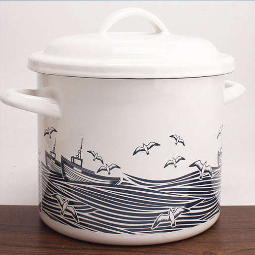 Agate Enamel Multi-Purpose Pot Stew Pot Stockpot Cooking Pot Casserole